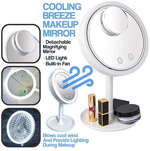 Cool Breeze LED Mirror Makeup Mirror with LED Light Vanity Mirror 5X
