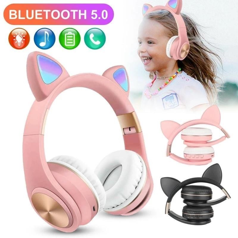 P47 Cute Cat Ear Bluetooth Headset Wireless Headphone With Mic