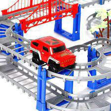 DIY Racing Battery Operated Rail Track Car Toys