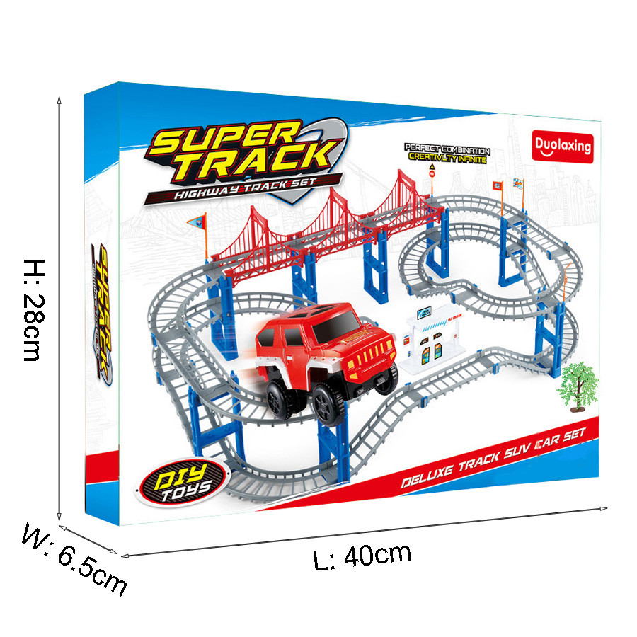 DIY Racing Battery Operated Rail Track Car Toys