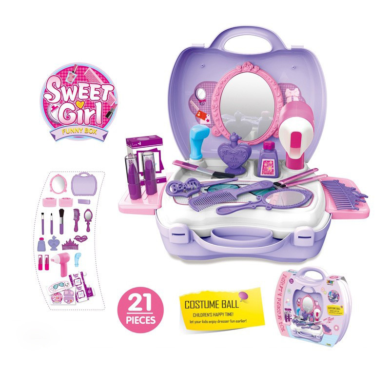 Beauty Makeup Set Hairdressing Play Set for Girls