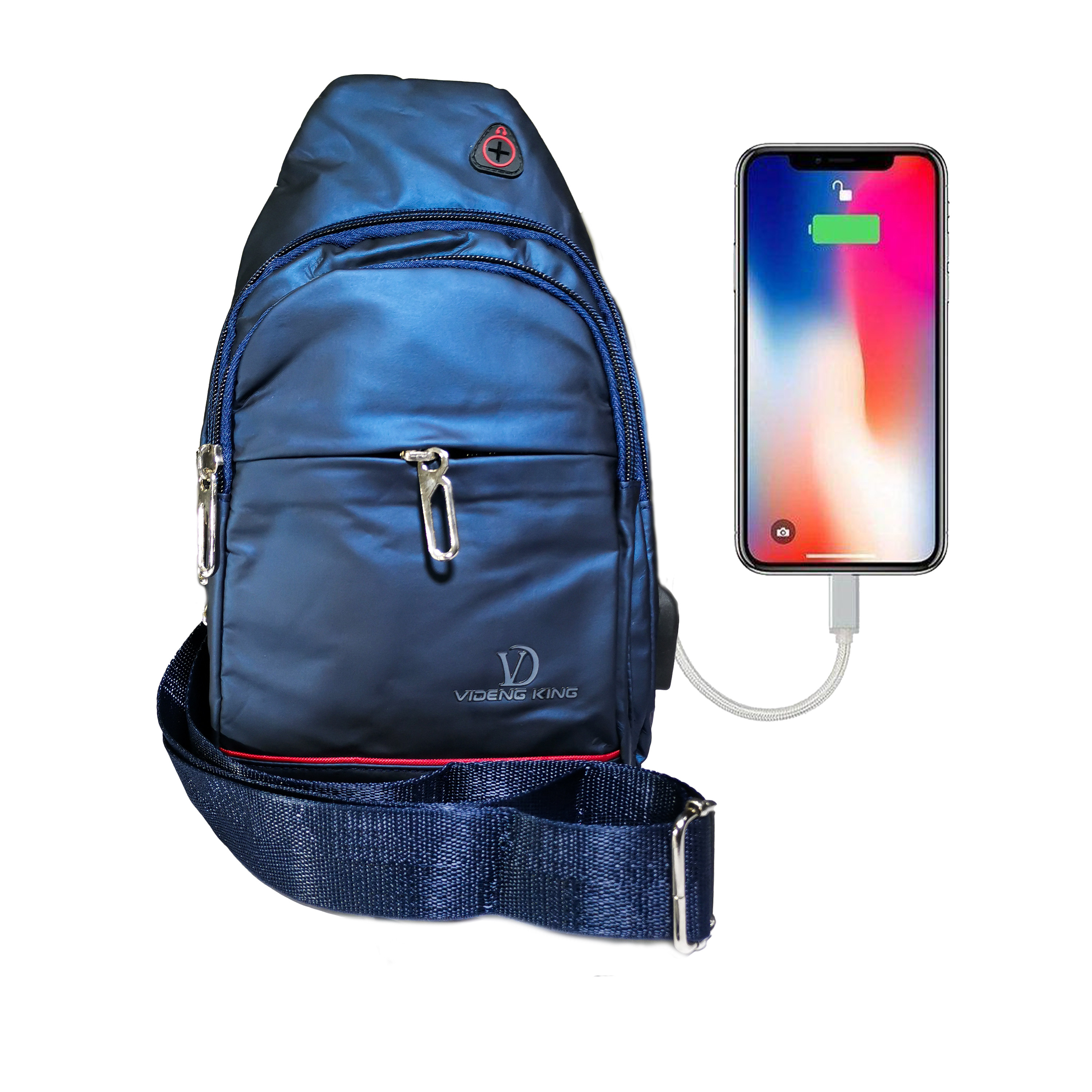 Unisex Sling Bag with USB Charging Port