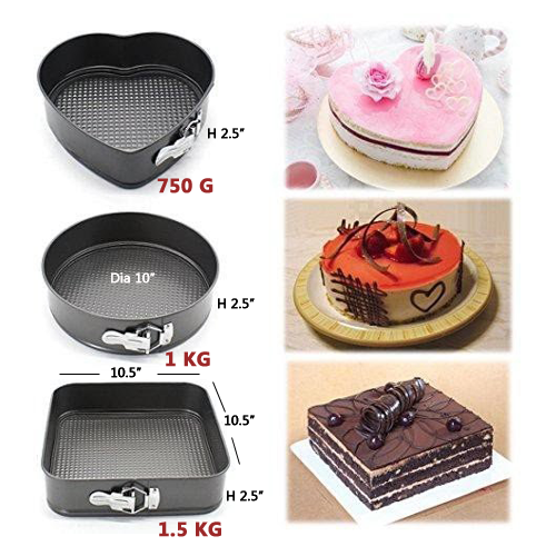 3 Pieces Cake Mould Tray