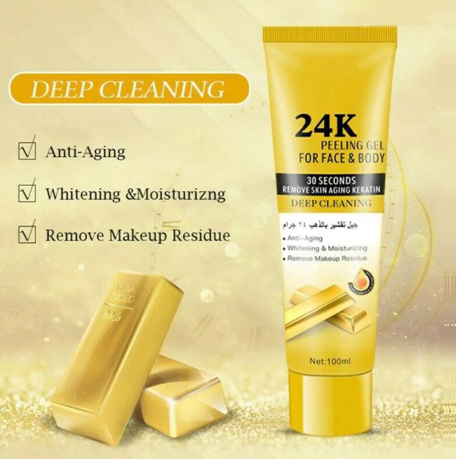 24k Pure Gold Peeling Gel For Face And Body 100ML