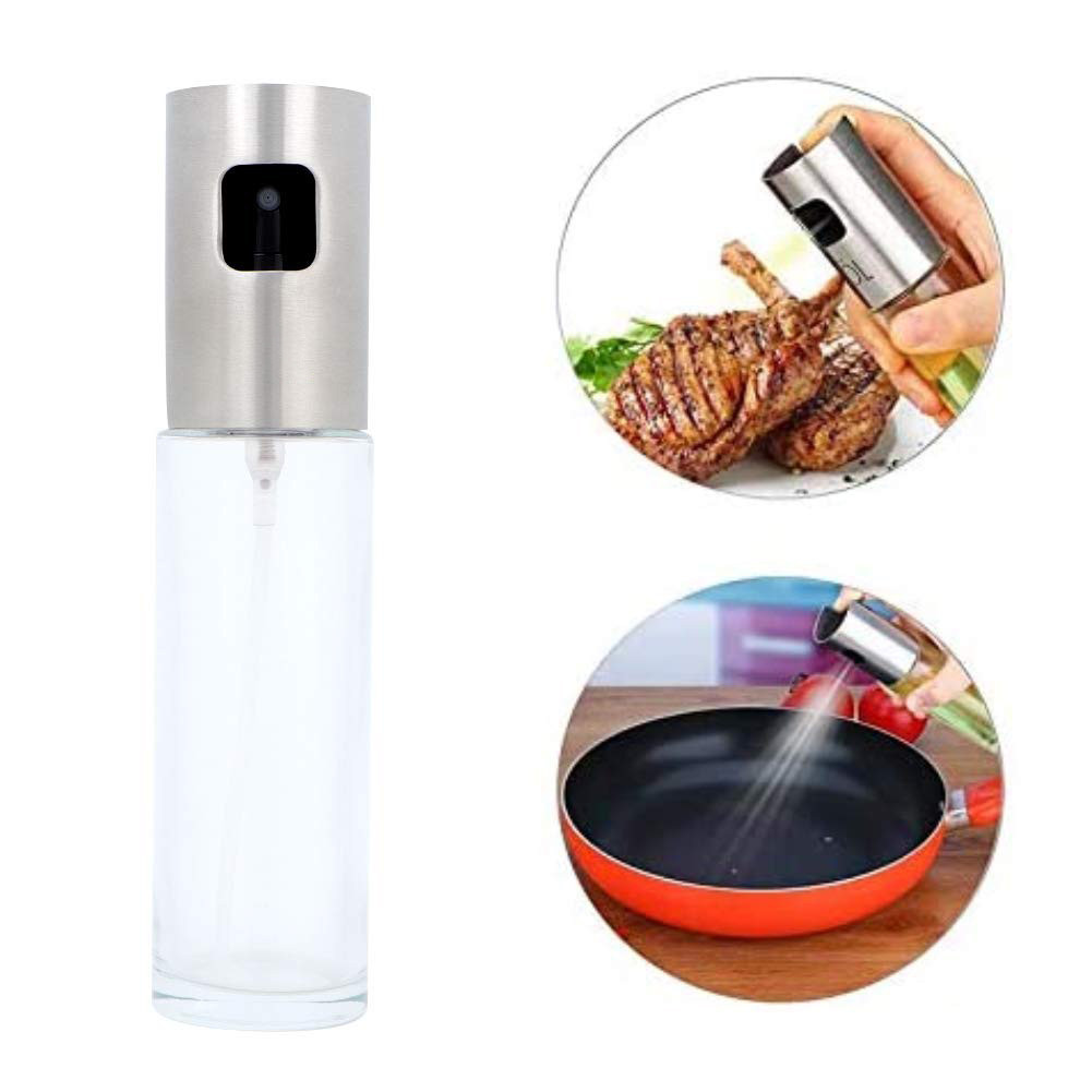 Portable Oil Sprayer Dispenser for Cooking-BBQ-Salad-Stainless Steel Grilling Oil glass Bottle