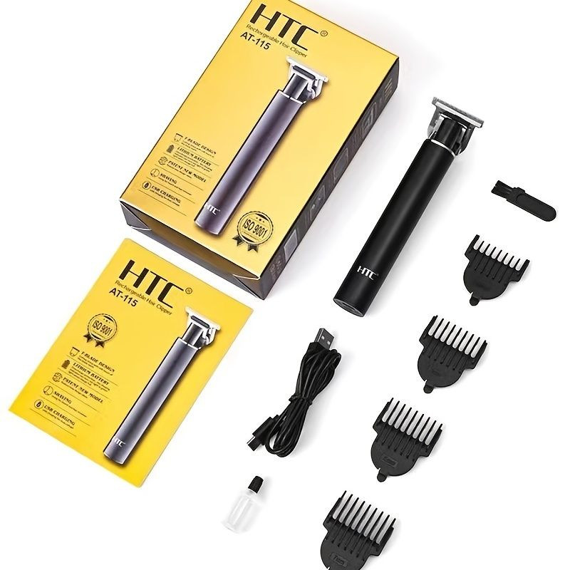 HTC AT-115 Electric Hair clipper Men USB Cordless Professional Hair Trimmer