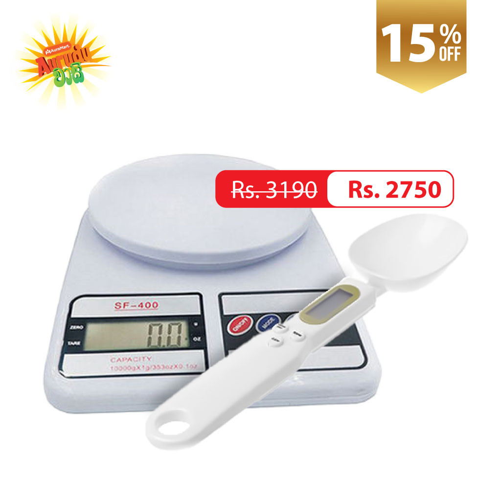 Electronic Measuring Spoon Adjustable Digital Spoon Scale + Electronic Kitchen Scale