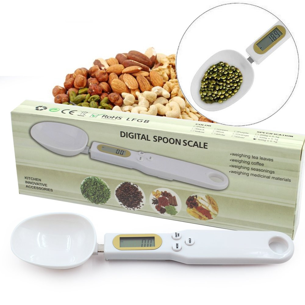 Electronic Measuring Spoon Adjustable Digital Spoon Scale + Electronic Kitchen Scale