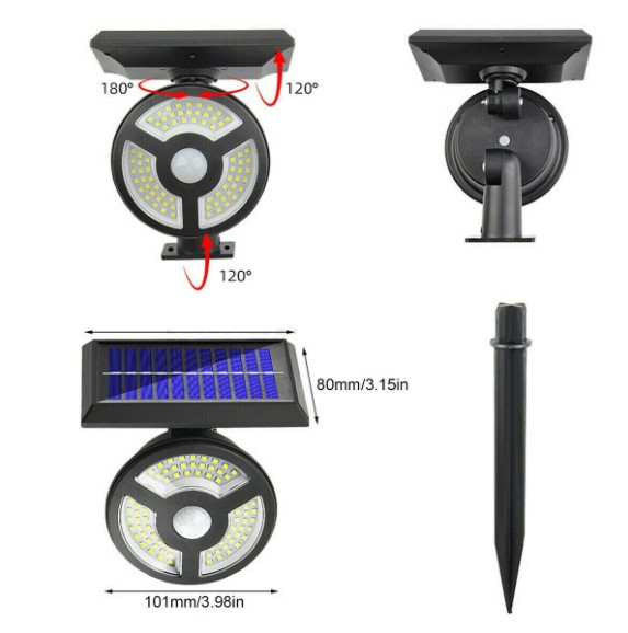 2-In-1 Solar Landscape Spot Lights Waterproof + Free Samsung Level Stereo Earphone SY-8899