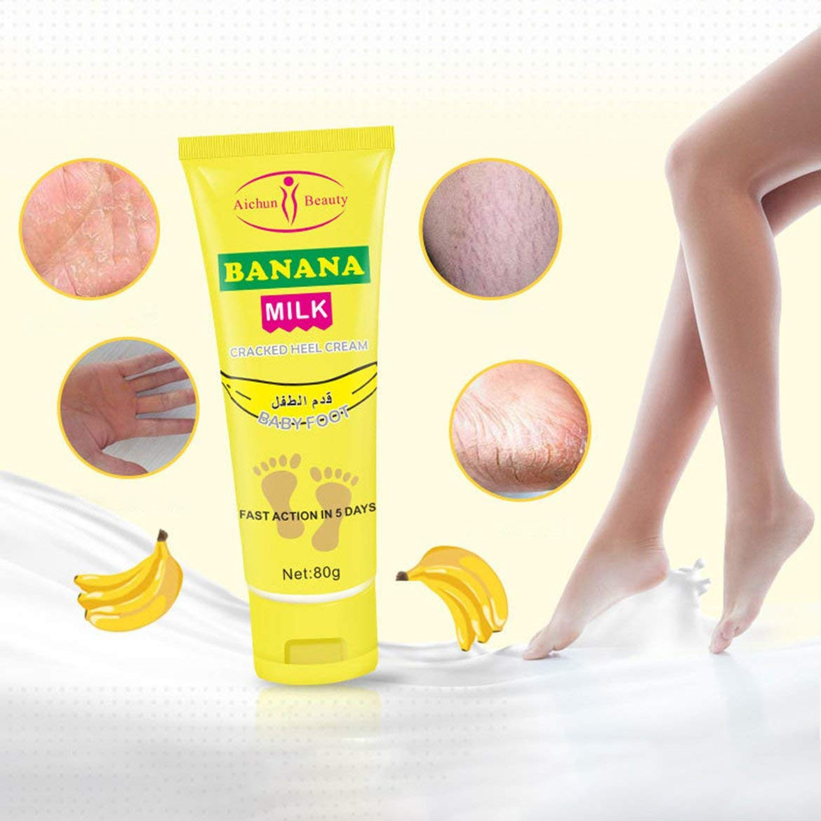 Banana Milk Cracked Heel Cream 2 in 1 Pack