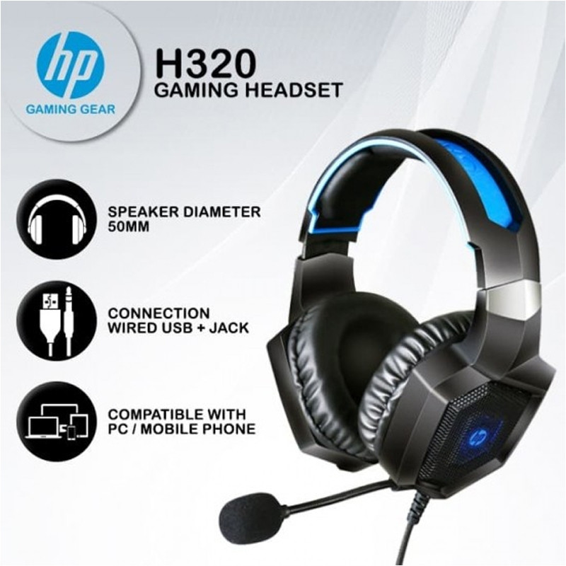 HP H320 Gaming Headset with Hard Rock Bass and Immersive Sound - Original