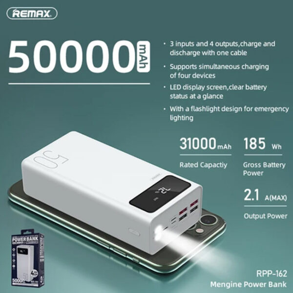 Remax RPP-162 50000mAh LED Power Bank Mengine Series