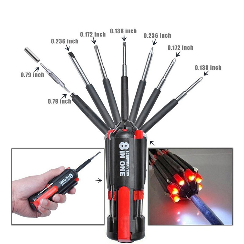 8 In One LED Torch Set FZ-895 DIY Tools