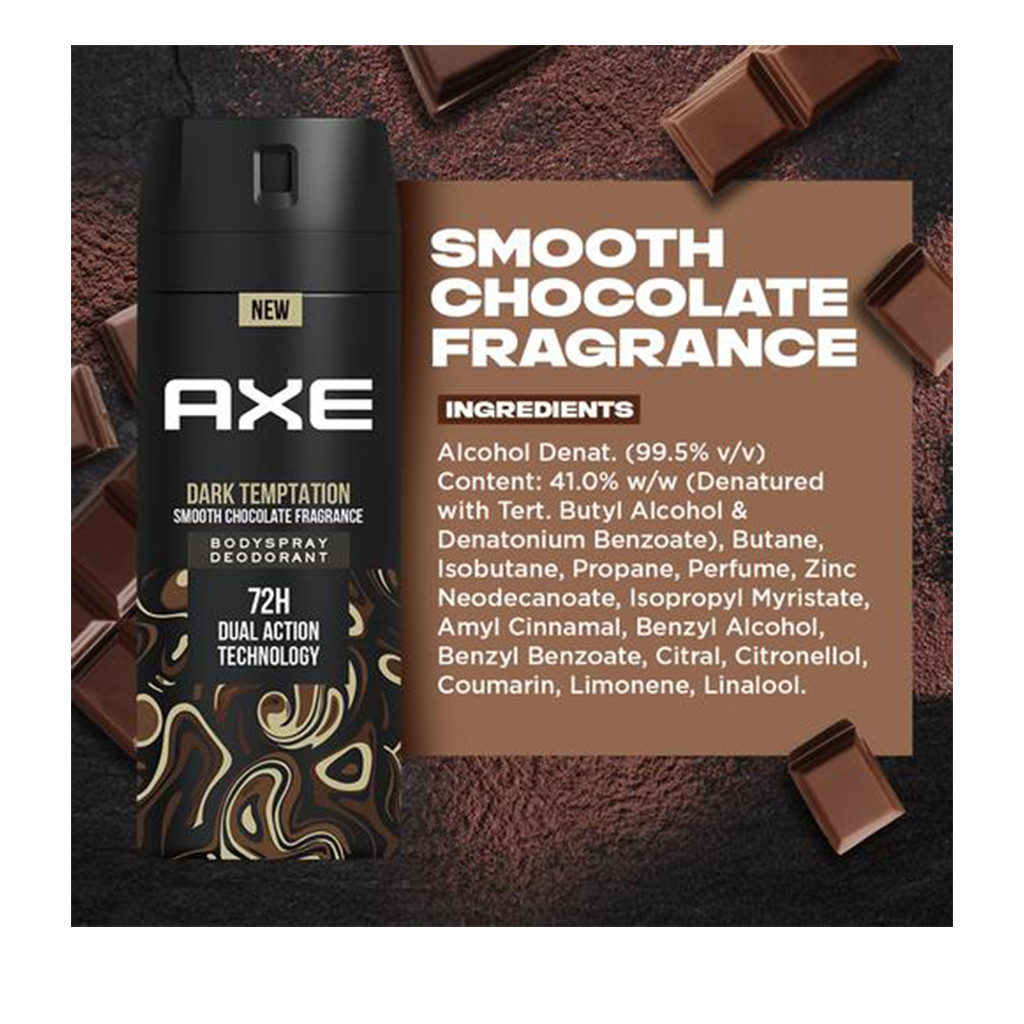 AXE- Dark Temptation Dark Chocolate Scent Deodorant Body Spray- 150ml