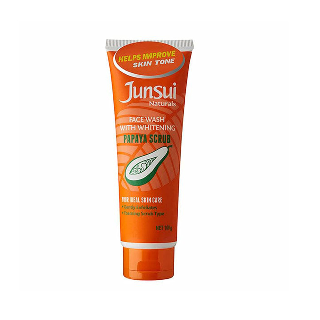 Junsui Natural Face Wash with Whitening  Papaya Scrub-100g
