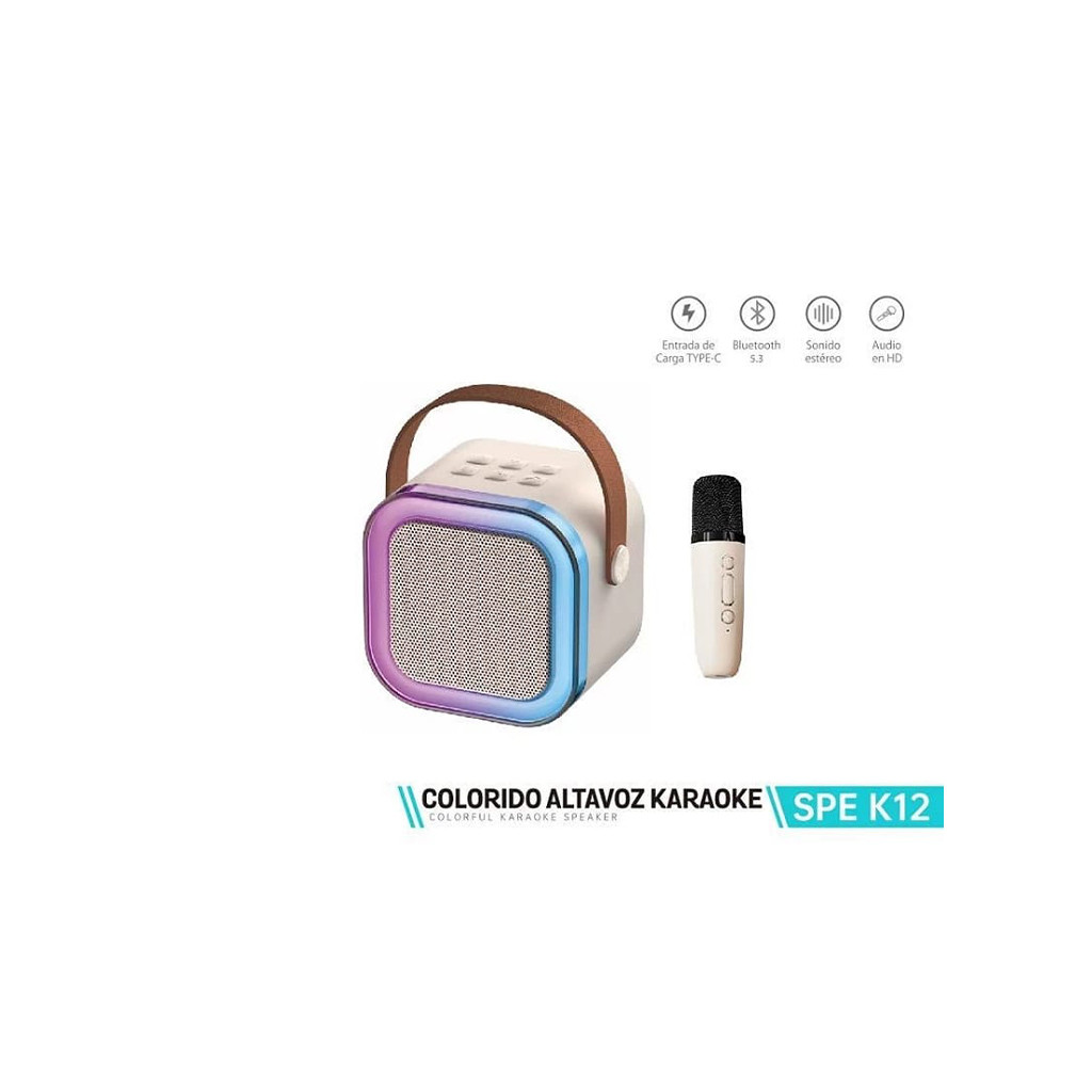 K12 Colorful Wireless Karaoke Mini Bluetooth Speaker With  One Wireless Microphone