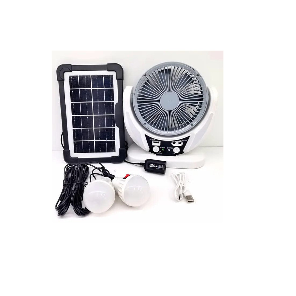 4 in 1 Rechargeable Solar Fan With Led Lamp-